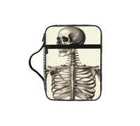 POCUK Human Skeleton Bible Storage Bag Carrying Book Case Church Bag Bible Protective with Handle