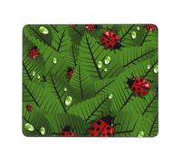 POCUK Leaves And Ladybugs Mouse Pad Office Desk Mat Writing Mat With Lock Edge Gaming Mouse Pad