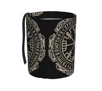POCUK Magical Design Norse Runes Compass Car Trash Can Tabletop Countertop Use Waste Can Parlor Car Bedroom