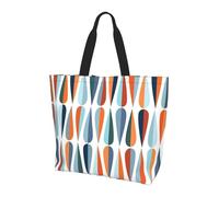 POCUK Mid Century Modern With Drop Shapes Shoulder Bag Large Capacity Handheld Storage Bag