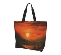 POCUK Morning Red Sky Shoulder Bag Large Capacity Handheld Storage Bag
