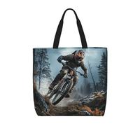 POCUK Mountain Bike Tournament Tote Bags Cute One-Shoulder Multi Purpose Tote Storage Bag