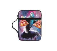 POCUK Pizza Sloth Bible Storage Bag Carrying Book Case Church Bag Bible Protective with Handle