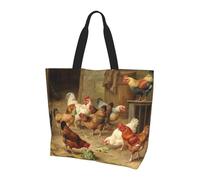 POCUK Roast Chicken Hen Farm Shoulder Bag Large Capacity Handheld Storage Bag