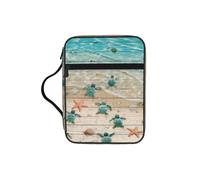 POCUK Sea Turtle Starfish Bible Storage Bag Carrying Book Case Church Bag Bible Protective with Handle