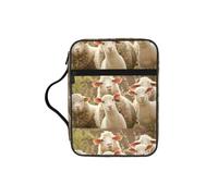 POCUK Sheep and Lambs Bible Storage Bag Carrying Book Case Church Bag Bible Protective with Handle