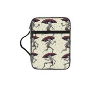 POCUK Skeleton Dancing with Umbrella Bible Storage Bag Carrying Book Case Church Bag Bible Protective with Handle