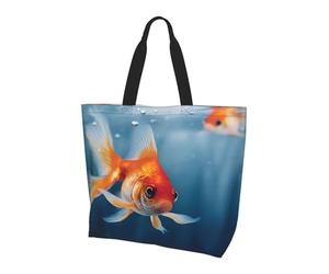 POCUK Small Goldfish Swimming In The Water Shoulder Bag Large Capacity Handheld Storage Bag