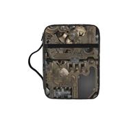 POCUK Steampunk Mechanical Gears Bible Storage Bag Carrying Book Case Church Bag Bible Protective with Handle