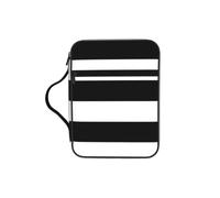 POCUK Stripes Black White Bible Storage Bag Carrying Book Case Church Bag Bible Protective with Handle