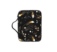 POCUK Stylish Musical Note Pattern Bible Storage Bag Carrying Book Case Church Bag Bible Protective with Handle