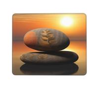 POCUK Sunrise Landscape Zen Stone Mouse Pad Office Desk Mat Writing Mat With Lock Edge Gaming Mouse Pad