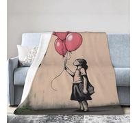 POCUK There Is Always Hope And Girl With Balloons Multi-Code Ultra-Soft Flannel Blanket (Vertical Style) Sofa Bed Chair Home Decorative