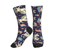POCUK Unicorn Pegasus Rainbow Butterfly Compression Socks For Women Men Outdoor Performance Cushioned Athletic Running Wear