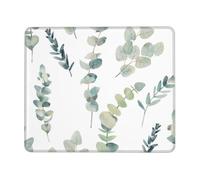 POCUK White Natural Greenery Twig Mouse Pad Office Desk Mat Writing Mat With Lock Edge Gaming Mouse Pad