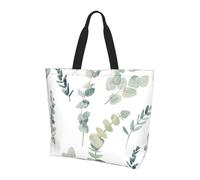 POCUK White Natural Greenery Twig Shoulder Bag Large Capacity Handheld Storage Bag