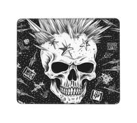 POCUK White Punk Skull Mouse Pad Office Desk Mat Writing Mat With Lock Edge Gaming Mouse Pad