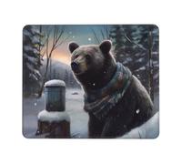 POCUK Winter Bear Mouse Pad Office Desk Mat Writing Mat With Lock Edge Gaming Mouse Pad