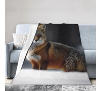 POCUK Winter Wild Animal Multi-Code Ultra-Soft Flannel Blanket (Vertical Style) Sofa Bed Chair Home Decorative