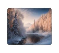 POCUK Winter Wonderlands Mouse Pad Office Desk Mat Writing Mat With Lock Edge Gaming Mouse Pad