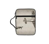 POCUK World War 2 Aircraft Airplane Bible Storage Bag Carrying Book Case Church Bag Bible Protective with Handle