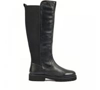 Pod Hannah Black Ladies Elasticated Leather Zip-Up Knee High Boots