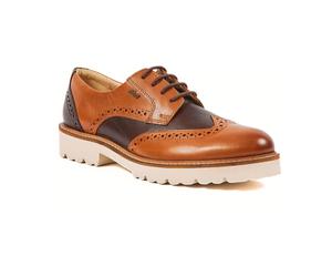 Pod Kortney Leather Womens Tan Multi Brogues Shoes - Size UK 5.5