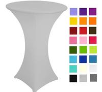 pod linen 25 colours available Spandex Poseur Table stretch Cover Cocktail Tablecloth Ø 60 cm 4 legs (grey light)