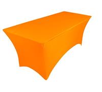 pod linen 25 colours available .spandex stretch cover tablecloth for 6ft foot table 183x75x75cm (burnt orange)