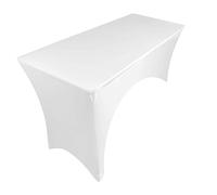 pod linen 25 colours available spandex stretch cover tablecloth for 6ft table 1SIDE ARCHED/BUFFET/DJ 183x75x75cm (white)