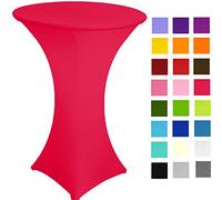 pod linen Spandex Poseur Table stretch Cover Cocktail Tablecloth Ø 60 cm 4 legs (pink fushia)