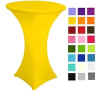 pod linen Spandex Poseur Table stretch Cover Cocktail Tablecloth Ø 60 cm 4 legs (yellow)