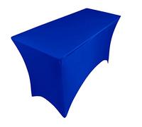 pod linen spandex stretch cover tablecloth for 4ft foot table 120x75x75 (blue royal)