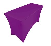pod linen spandex stretch cover tablecloth for 4ft foot table 120x75x75 (purple grape)