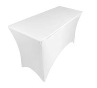 pod linen spandex stretch cover tablecloth for 4ft foot table 120x75x75 (white)