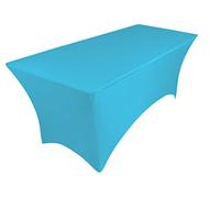 pod linen spandex stretch cover tablecloth for 6ft foot table 183x75x75cm (blue light)