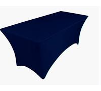 pod linen spandex stretch cover tablecloth for 6ft foot table 183x75x75cm (blue navy)
