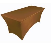 pod linen spandex stretch cover tablecloth for 6ft foot table 183x75x75cm (brown)