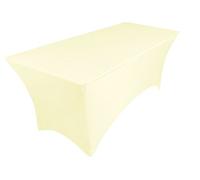 pod linen spandex stretch cover tablecloth for 6ft foot table 183x75x75cm (cream)