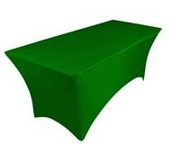 pod linen spandex stretch cover tablecloth for 6ft foot table 183x75x75cm (green)