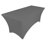 pod linen spandex stretch cover tablecloth for 6ft foot table 183x75x75cm (grey dark)