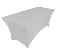 pod linen spandex stretch cover tablecloth for 6ft foot table 183x75x75cm (grey light)