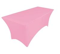 pod linen spandex stretch cover tablecloth for 6ft foot table 183x75x75cm (pink baby)