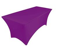 pod linen spandex stretch cover tablecloth for 6ft foot table 183x75x75cm (purple grape)