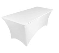 pod linen spandex stretch cover tablecloth for 6ft foot table 183x75x75cm (white)