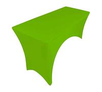 pod linen spandex stretch cover tablecloth for 6ft table 1SIDE ARCHED/BUFFET/DJ 183x75x75cm (green light)