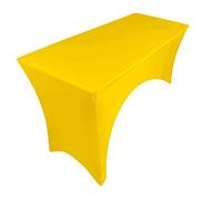 pod linen spandex stretch cover tablecloth for 6ft table 1SIDE ARCHED/BUFFET/DJ 183x75x75cm (yellow)