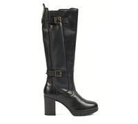 Pod Nitika Womens Fashion Designer Leather Platform Knee-High Long Boots Black