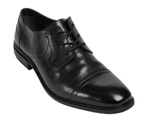 Pod Savage Leather/Textile Men's Black Lace-Up Shoes UK 12