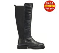 Pod Womens Premium Leather Hannah Knee High Tall Boots Black